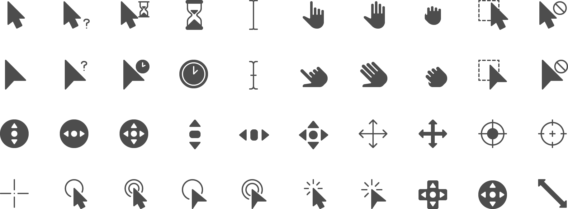 icon Selection and Cursors