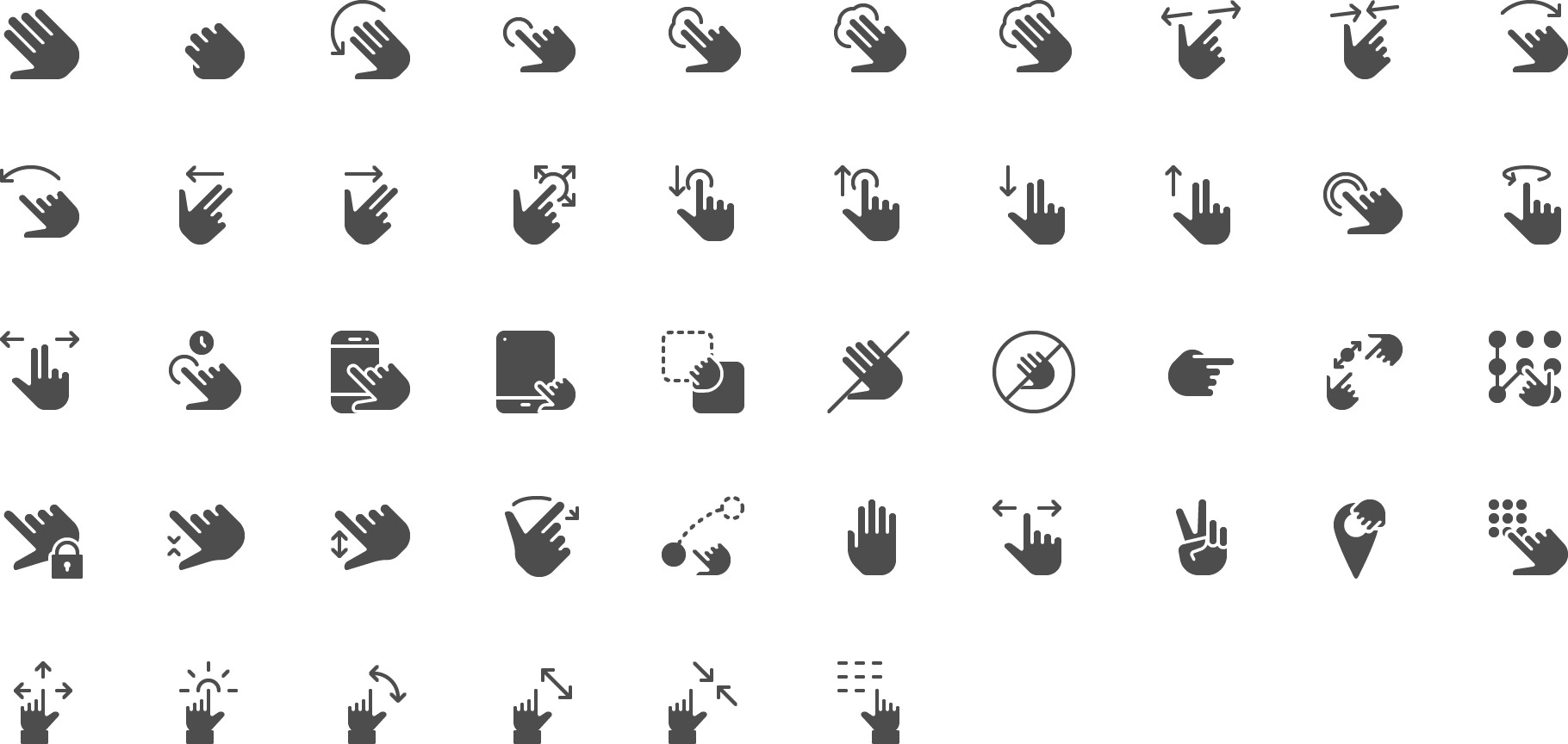 icon Touch Gestures